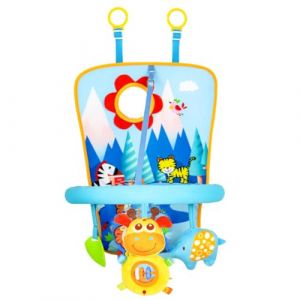 Fadcaer Jouet de siège d'auto pour bébé, siège d'auto réglable orienté vers l'arrière, Jouet d'activité sensoriel avec Miroir, Centre d'activités de Voyage en Voiture, Jouet de Jeu et de Voiture (Glasspilbote, neuf)