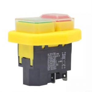 Interrupteur à bouton-poussoir magnétique de sécurité, 1 pièce KJD17B AC220 V 18 A étanche à bouton-poussoir magnétique pour outil de jardinage (whychstore, neuf)