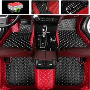 Jialuode Personnalis&eacute;s Tapis de Sol Voiture pour Audi A3 A4 A5 A7 A8 S4 S6 S7 Q2 Q3 Q5 Q7 TT Tapis de Voiture &agrave; Tous Les Temps de la Voiture de la Voiture Noir avec Rouge (Gelingsi, neuf)