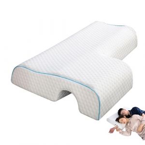 MAGIC SELECT Oreiller en Mousse &agrave; M&eacute;moire pour Couple. Coussin Ergonomique avec Poche pour Dormir sur Le C&ocirc;t&eacute; &agrave; Gauche. Housse en Polyester Lavable. Oreiller pour Dormir Seul ou &agrave; Deux. (Magic boutique, neuf)