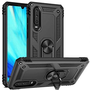 FETRIM Coque pour Huawei P30, &Eacute;tui TPU PC Antichoc Cover Anti Rayure Housse Int&eacute;gr&eacute;e Plaque de Fer avec Bague Rotatif Support pour Huawei P30 Noir (TaiDeLuanTech, neuf)