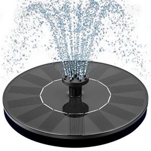 Mademax Fontaine solaire 1 W pour bain d'oiseaux, fontaine solaire avec 6 buses, pompe à eau flottante autoportante pour bain d'oiseaux, jardin, étang, piscine, extérieur (GOONZIE LTD, neuf)