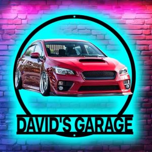 Enseigne de Garage N&eacute;on Personnalis&eacute;e avec Photo Nom, Enseigne Led de Garage, Enseigne Lumineuse Personnalisable,D&eacute;coration Murale De Garage Cadeau F&ecirc;te Des P&egrave;res pour Hommes,Papa,Grand-P&egrave;re (Denfern, neuf)