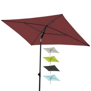derby Parasol de balcon 180x120cm en couleur bordeaux I Parasol rectangulaire pour balcon & terrasse I Parasol de balcon avec coulisse pour ouvrir I Réglable en hauteur I Parasol de jardin basculant (Knirps/doppler Official Store, neuf)