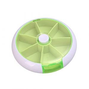 Pilulier Semainier Francais Matin et Soir, Pilulier Rond 7 Jours 7 Compartiments Pillbox Multicolores Pilulier Hebdomadaire, Voyage Bo&icirc;te &agrave; Pilules Organisateur M&eacute;dicament Bo&icirc;te de Stockage (Qpolly, neuf)