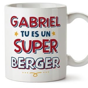 Mugffins Tasses Personnalisables pour BERGER homme - En Fran&ccedil;ais - Cadeau Personalis&eacute;- Tu es Super - 11 oz / 330 ml (Dubiduwa, neuf)