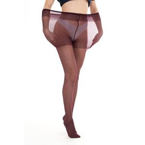 Gi&Gi Collants transparents pour femme, super taille, grande taille, 40 deniers, couleur chair transparente, bordeaux, XXL-3XL Plus (GI & GI CALZE, neuf)