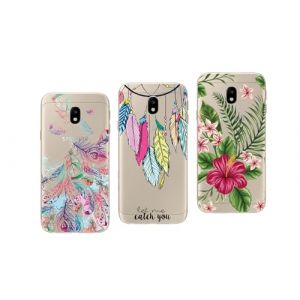 NOVAGO Pack de 3 Coques compatibles avec Samsung Galaxy J3 2017 J330 en Gel Souple et résistante Anti Choc avec Impression de qualité (3 Coques, Multicolore 9) (NOVAGO-Vendeur PRO français, neuf)