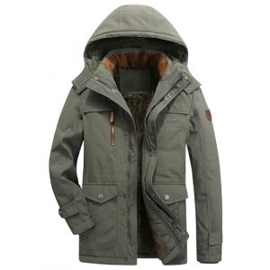 G&eacute;n&eacute;rique Parka Homme Hiver - Manteau Parka Chaud Fourrure Casual Outdoor Blouson Amovible Capuche Doudoune Longue Blouson Chaud En Coton Polaire &eacute;Paisse Et Chaude - Coupe-Vent (Wllybh, neuf)