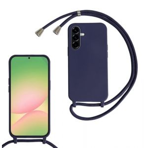 FERLAN Coque pour Samsung Galaxy A27 avec Cordon, Collier pour &Eacute;tui en Silicone Liquide avec Portable Sangle r&eacute;glable Bandouili&egrave;re Lanyard Colliers, Housse Anti-Choc Case Samsung Galaxy A27,Bleu (BiBoDan, neuf)