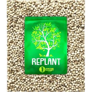 Poivre Blanc de Penja 80g &bull; Grand Cru IGP de Penja &bull; Poivre blanc en Grains Entiers pour Moulin &agrave; Poivre - Sachet Recharge Moulin FreshZIP REPLANT (REPLANT 1% FOR THE PLANET, neuf)