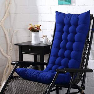Bascule Coussin De Chaise, Patio Meubles De Jardin Recliner Épais Coussin Rembourré Lounger Coussins, Rocking Chair Sofa Housse De Siège Pour L'intérieur Cour Extérieure,Bleu,125x48cm(49x19inch) (Tuyang, neuf)