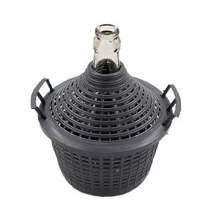 WYSKONT Dame Jeanne en Verre 25 L, Bonbonne de Fermentation avec Panier Plastique Protecteur, Ballon &agrave; Vin, Bi&egrave;re et Kombucha, Col &Eacute;troit Herm&eacute;tique, Verre Sodocalcique Inerte (WysKonT, neuf)