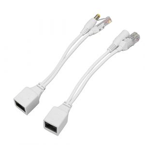 Kit D'injecteur Séparateur POE, 1 Paire D'adaptateur POE Passif 12V Power Over Ethernet, Câble Séparateur D'injecteur avec Connecteur DC 5.5x2.1mm (Blanc) (Poover-eu, neuf)