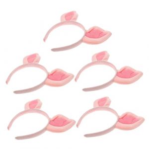 PartyKindom 5pi&egrave;ces Serre-t&ecirc;te Oreilles de Cochon Coiffe Animali&egrave;re Bandeau Cosplay pour F&ecirc;te D&eacute;guisement Halloween Accessoire D&eacute;coration Lot (Brushira, neuf)