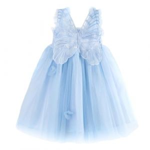 Miipat B&eacute;b&eacute; Fille Robe Jeune Enfant Tulle Papillon Princesse Tutu Robe F&ecirc;te Danniversaire sans Manches Robe de Demoiselle d'honneur B&eacute;b&eacute; pour Mariage Bleu Clair 100 2-3 Ans (Miipat, neuf)