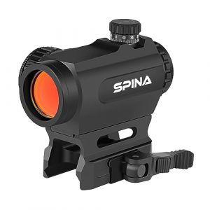 SPINA OPTICS Viseur Point Rouge Red Dot 1x20mm Viseur Airsoft 2 MOA Réflecteur avec Maille de Points et 11 Niveaux de Luminosité avec Monture qd (SPINA OPTICS STORE, neuf)