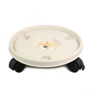 Base de pot de fleurs, support rond pour plantes en pot sur roulettes, support mobile à roulettes, palette de plantes amovible avec roulettes (blanc) (popmall-eu, neuf)