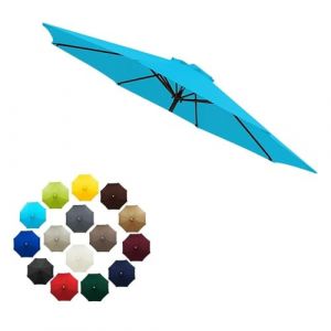 SMELEDFCFK Tissu De Rechange Pour Parasol D'extérieur Pour Parasol 6 Baleines/8 Baleines, 2/2.3/2.5/2.7/3m Toile De Parasol De Jardin, Housse De Rechange Pour Parasol Universelle(Lake Blue,(10FT)3m/6- (Haoluofangzipin, neuf)