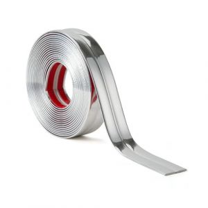 Cornière PVC,1.5x1.5cm Revêtements d'angle Autocollant Plinthe Souple Protection d'angle Bordure d’angle de Mur Bande Décorative pour Plans de Travail,Carrelage, Coin de Mur,Meubles,Argent 5M (ZYDZ-eu, neuf)