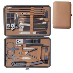 Trousse de Manucure pour Ongles | Coupe Ongles 24 En 1 Avec Accessoires,Coffret de Manucure et P&eacute;dicure - pour les Seniors Soins des de Pied &agrave; Domicile et pour l'Hygi&egrave;ne Personnelle (gaoyuv, neuf)
