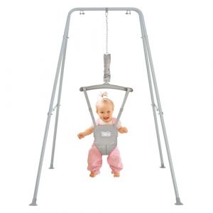 FUNLIO Sauteur de Porte pour Bébé avec Support pour 6-24 mois, Porte Bounce Jumper pour Jouer en Intérieur/Extérieur pour Bébé Fille/Garçon, avec Chaîne Réglable, Facile à Assembler et à Ranger -Gris (EletreeEU, neuf)