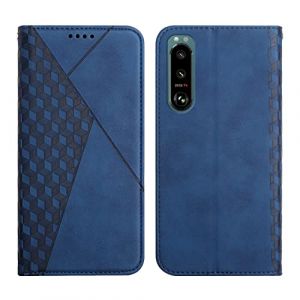 KOUYI Coque pour Sony Xperia 5 III, Premium Flip Housse &Eacute;tui Protection Rabat Clapet Portefeuille Phone Cover Magn&eacute;tique [Porte Cartes] Antichoc B&eacute;quille Cover (Bleu) (LiHondar, neuf)