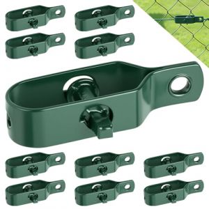 URAQT Tendeur Grillage, 10 Pcs Tendeur de Clôture, 98mm Tendeurs de Fil Plastifié, Kit de Connecteurs Tendeur de Corde pour Fil de Tension, Tendeurs à Fil Barbelé pour Clôture, Maille, Séchoir à Linge (HAPPYSALLER, neuf)
