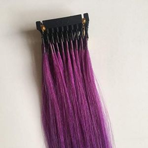 Extension De Cheveux 6D Sans Couture Invisible 6D V&eacute;ritables Extensions De Cheveux Humains Bundle Extension De Perruque De Couleur Pour Les Femmes, Peut &Ecirc;tre Permanente, 10 Rang&eacute;es,Violet,16inch(40cm) (WAROOMGAO, neuf)