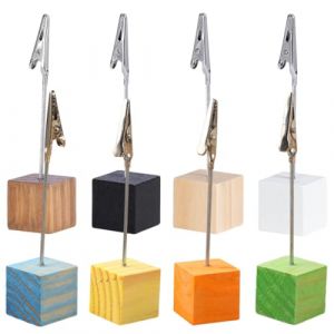 QOCUILC Lot de 8 porte-photos en bois avec pinces &ndash; Support m&eacute;mo d&eacute;co pour bureau, mariage, f&ecirc;te ou maison, id&eacute;al pour cartes postales, photos ou messages (GUO ZHENGZHUOXUAN DE STORE, neuf)