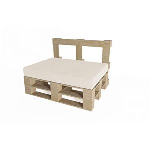 chilly pilley Coussins Palette Euro Coussins De Jardin Lavables Housse Amovible avec Fermeture Plusieurs Couleurs Et Tailles (Coussin D'assise120x80x10 Crème) (chillypilley, neuf)