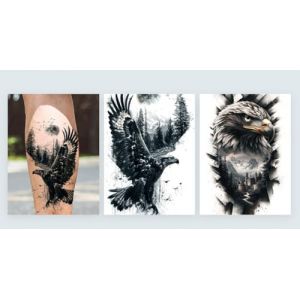 NAG035 129 Aigle Tatouage Temporaire - Tatouage Collant Oiseau de Proie (Beyond Perfection, neuf)