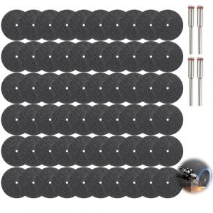 60 PCS Disques de Coupe pour Outils Rotatifs, M&eacute;tal Disque Dremel &Oslash;32mm avec 4 Mandrins 3mm, Mini Disques &agrave; Tron&ccedil;onner Abrasifs pour Outils Rotatifs Accessoires Dremel de D&eacute;coupe et Meulage (Funver, neuf)