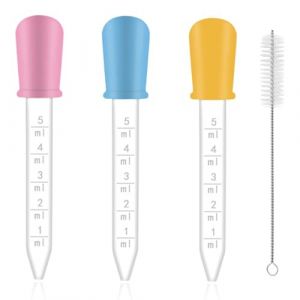 Lot de 3 Pipette Dropper Plastique 5ml avec 1 Brosse Propre, Pipette Graduée pour Transfert de Liquide, Compte-Gouttes Silicone pour Laboratoire, Cuisine, Animaux Domestiques et Bonbons (THUNDER MCCORMICK LIMITED, neuf)