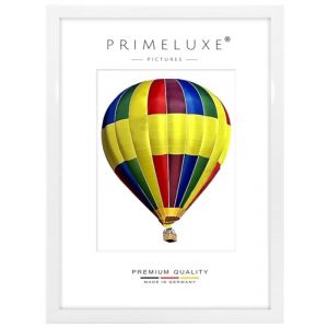 PrimeLuxe Cadre photo en bois 65 x 95 cm (Dimension de l'image) en Blanc-brillant | Couleur et taille sélectionnables | pour affiches | Puzzle | collage de photos (E-Commerce DELUXE, neuf)