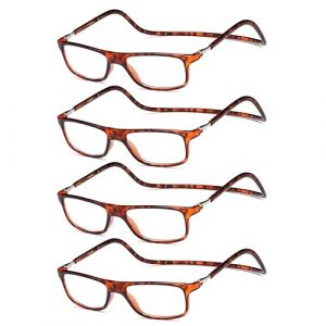 NEW VISION Lunettes 4 pack, Lunettes Loupe, Lunettes De Lecture Magnétique, Longueur RéGlable Lunette De Lecture Homme Femme, NV2904 (4NOIRROUGE, 2, x) (New Vision Milano, neuf)