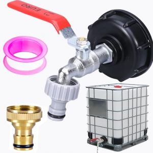 HUFHNWSO Bouchon Cuve,IBC Robinet Cuve 1000l,1/2,Raccord Cuve 1000 litres,s60 x 6 IBC Adaptateur Robinet Cuve 1000l Plastique 1/2" (FHSOHU, neuf)