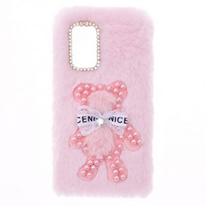 SNCLET Fluffy Fur Plush Coque pour TCL 501 Phone Case Housse TPU Bumper Coque Antichoc Peluche Toute Douce Ours Chic Bling &Eacute;tui en Silicone Fluffy Cover pour TCL 501 Housse,Ours Rose (ShinyCase, neuf)