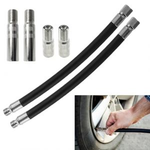 2 Pi&egrave;ces Extension de Valve, Tuyau de Gonfleur d'Extension en Caoutchouc, avec 4 pcs Pneu Valve Extension Adaptateur(2*40 MM et 2*27MM), Adaptateur de Valve Gonflable pour Xiaomi M365 Pro Pro2 1S Max (Dolder GmbH, neuf)