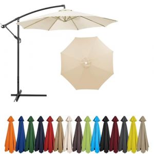 BLGVGKLPNT Toile de Rechange pour Parasol 4,0-2,0 M&egrave;tres 6/8 Baleines, Ext&eacute;rieur Auvent de Remplacement avec 8 Baleines (4m/13.1ft, Beige) (BLGVGKLPNT已注册品牌, neuf)