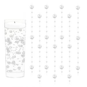GEFIRE 18 Pièces Perles d'eau Blanc, Bougies Flottantes, Perle d'eau, Bougie Flottante pour Vases, Remplisseurs de Bouteilles d'eau, Mariages, Décorations de Centres de Table (1.2M) (YAOYAOI, neuf)