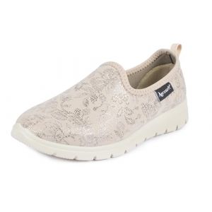 Aerosoft Ballerines en tissu confortables pour femme Stretch 20 Largeur G-H l&eacute;g&egrave;res Soft respirant, Fleur beige., 41 EU (J. Hirsch Vertriebs-GmbH & Co. KG, neuf)