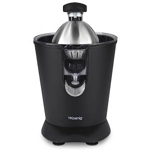 H.Koenig Presse-agrumes électrique professionnel à levier AGR82, inox, 160W puissant, bec anti-gouttes, compatible lave-vaisselle, Noir (HomeHome by A, neuf)