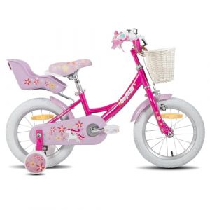 JOYSTAR Vélo Licorne 16" pour Fille de 5-7 Ans, vélo Enfant avec siège de vélo de poupée et Roues stabilisatrices, Pourpre (Sugoo-EU, neuf)