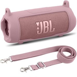 Khanka pour JBL Flip 7 Housse de Protection en Silicone avec Sangle d&eacute;tachable, &eacute;tui Souple Anti-Choc pour Enceinte Bluetooth Portable JBL Flip 7, &eacute;tui Uniquement (Rose) (YBY_EUGO, neuf)