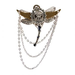 Broche à franges engrenages - Barrette à cheveux - Chemise - Corsage décoratif (SLonguo, neuf)