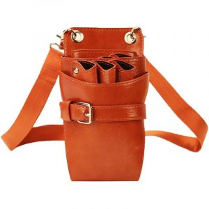 Outils de coiffure poche， Sacoche en cuir PU, ciseaux de coiffure, sac banane, trousse de beaut&eacute; for poils d'animaux, sac de barbier(Orange) (WSWDMYXD, neuf)