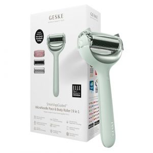 GESKE | SmartAppGuided™ MicroNeedle Face & Body Roller | 9 in 1 | Derma Roller | Quartz rose | Roller électrique | Microneedling | Appareil à micro-aiguilles | Roller à aiguilles | Beauty Roller (GESKE, neuf)