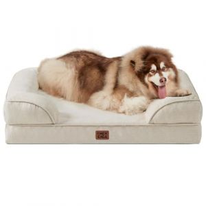 EHEYCIGA Panier Chien Grande Taille XXL Orthopedique, Memoire de Forme Lit pour Chien Dehoussable Lavable, Canapé Chiens Imperméable, Beige (EHEYCIGA EU, neuf)
