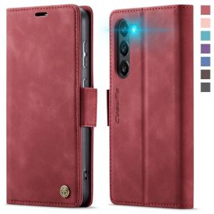 XYGLOW Coque pour Samsung Galaxy S23 5G Etui Housse【RFID Blocage】 Premium en Cuir PU Pochette de Portefeuille Fermeture Magnetique Flip Case Rabat Clapet pour Samsung S23 Étui 6,1 Pouces, Rouge (XYGLOW-EU, neuf)